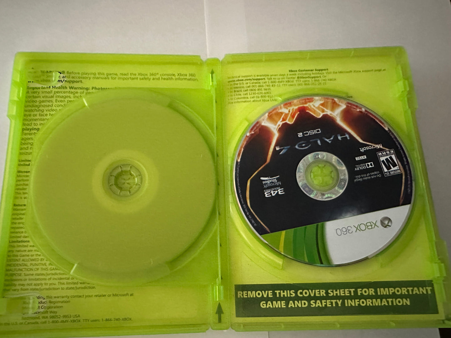 Halo 4 for the Xbox 360. Missing manual