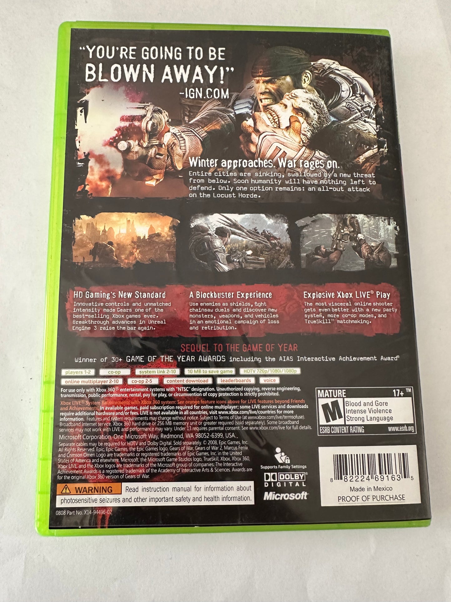 Gears of wars 2 for the Xbox 360