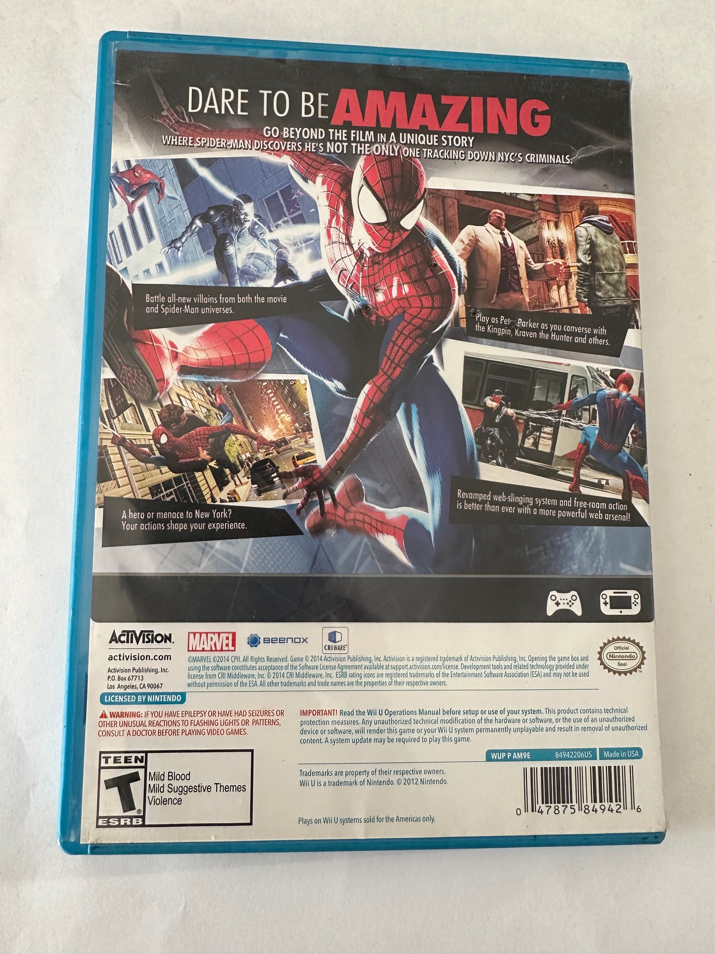 The amazing Spider-Man 2 for the Wii U