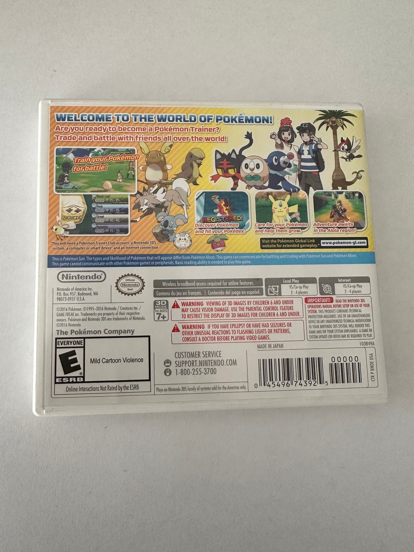 Pokémon sun for the Nintendo 3ds