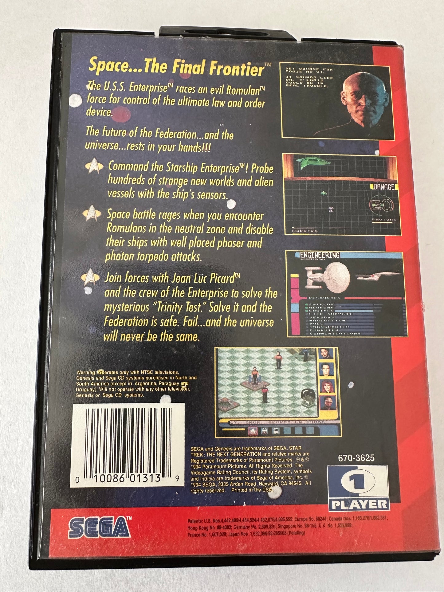 Star Trek the next generation echoes from the past for the Sega genesis. Missing manual