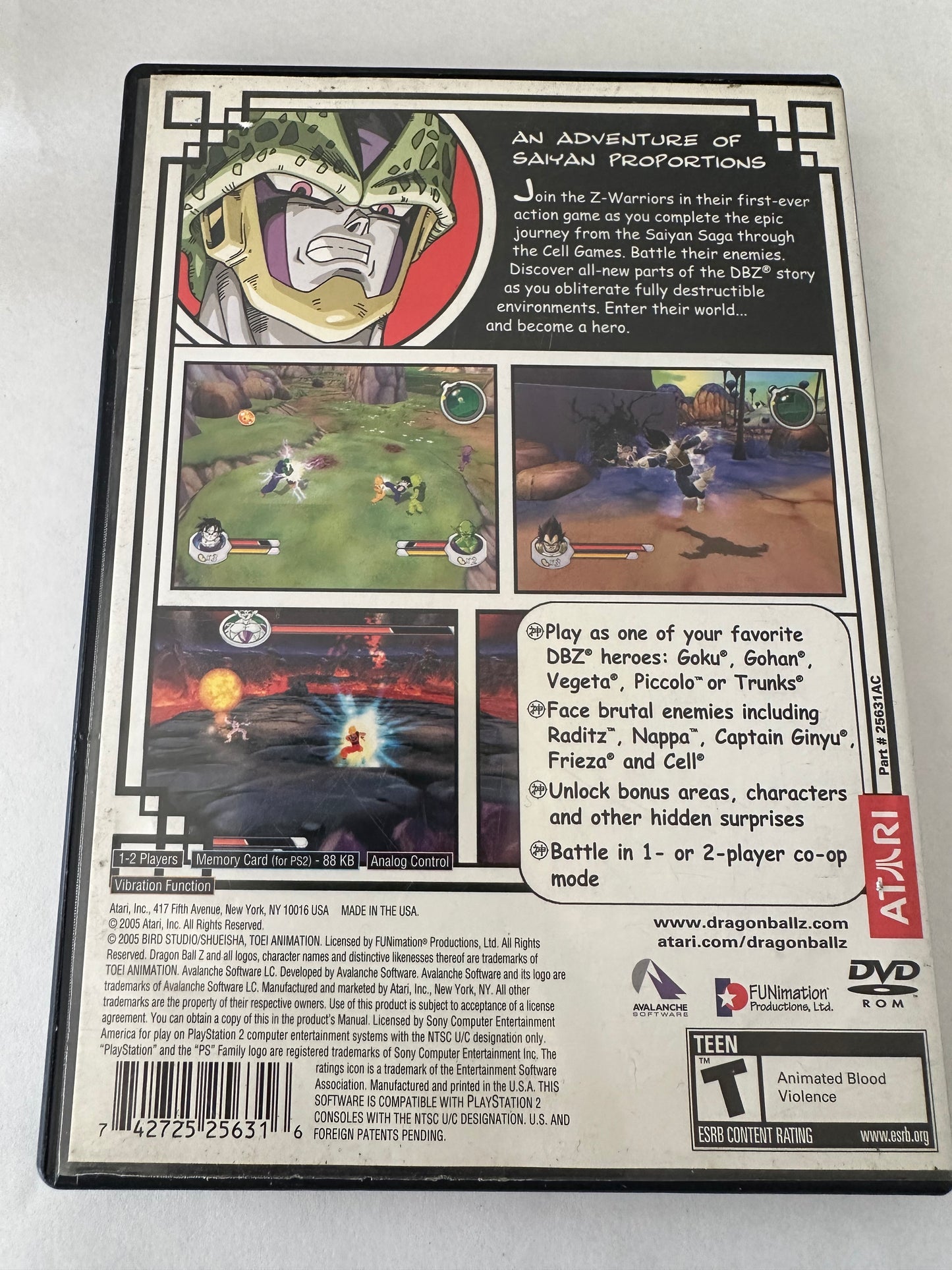 Dragonball Z sagas for the PS2. Missing manual