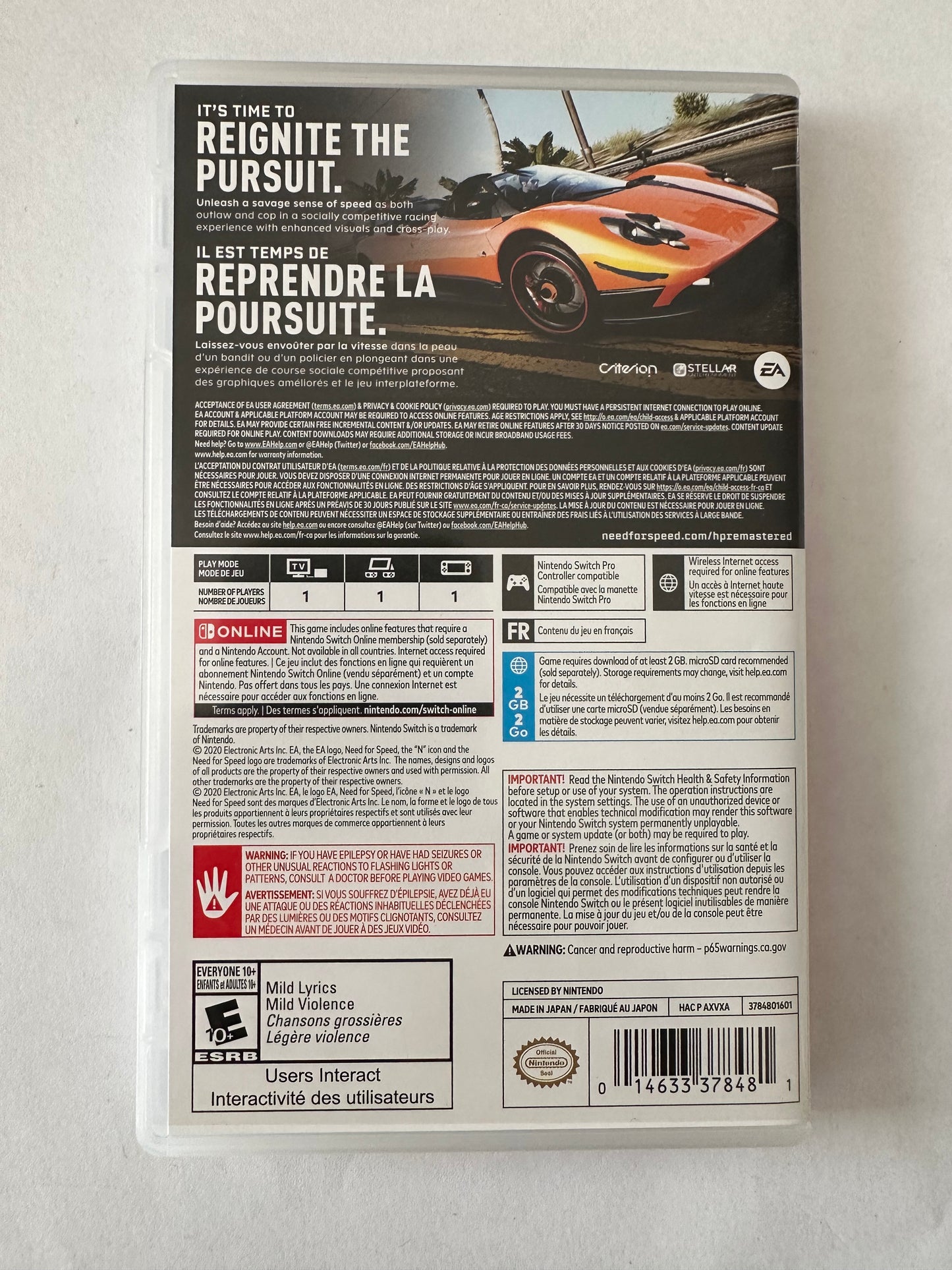 Need for speed hot pursuit for the Nintendo switch