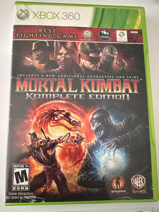 Mortal kombat komplete edition for the Xbox 360. Missing manual