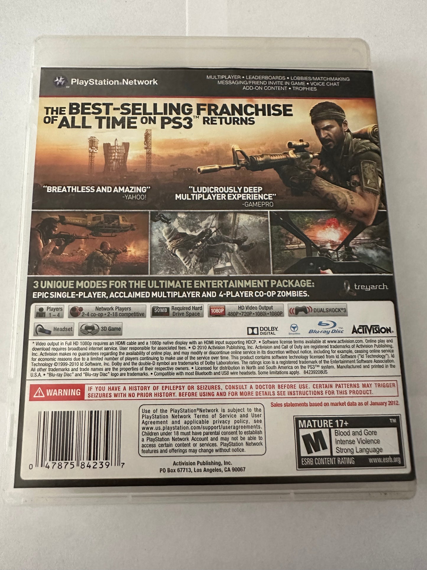 Call of duty Black ops for the PlayStation 3